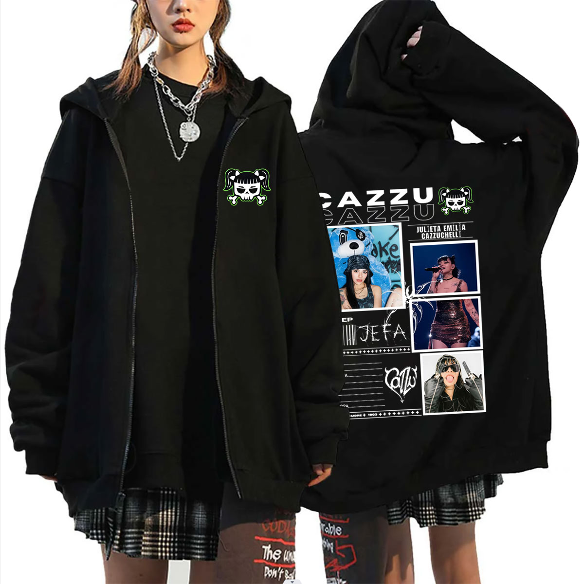 Vintage Fashion Pop Up - Горячая распродажа: Толстовка на молнии Latin