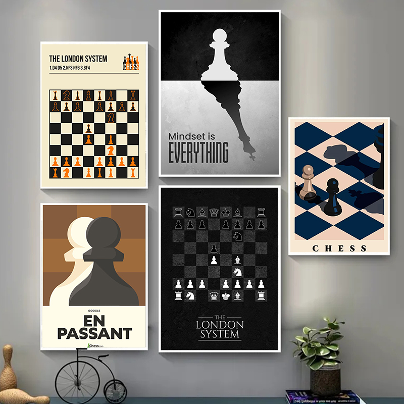 Vintage Fashion Illustrations - Винтажный международный шахматный постер на холсте,
