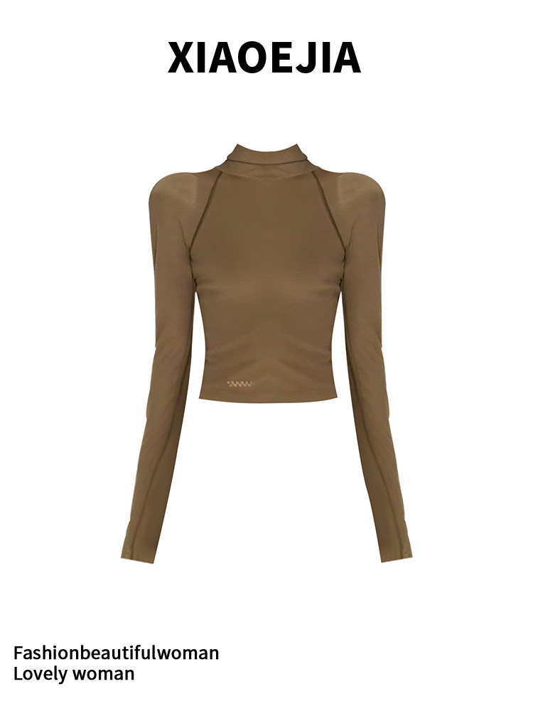 Turtleneck Knit 90S - Женская зеленая готическая футболка в стиле