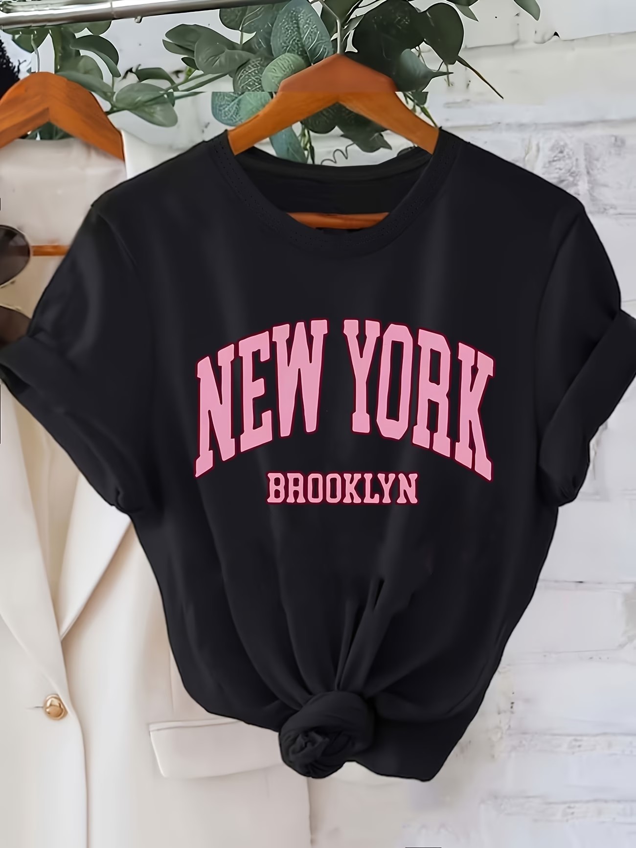 Vintage Fashion York - Модная футболка с надписью «Нью-Йорк Бруклин»,