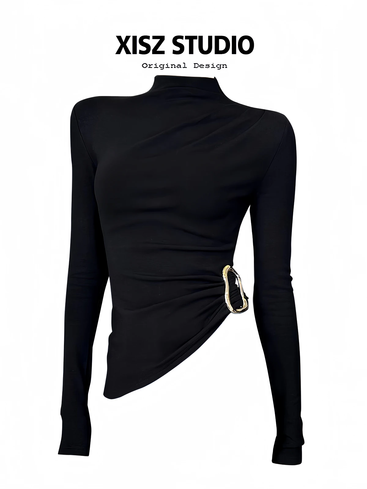 Женская черная готическая футб – обзор и цена Turtleneck Knit 90S