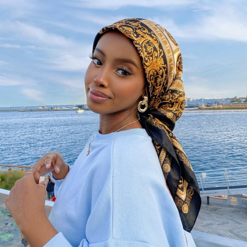 Винтажный атласный квадратный  – обзор и цена Vintage Fashion Hijab