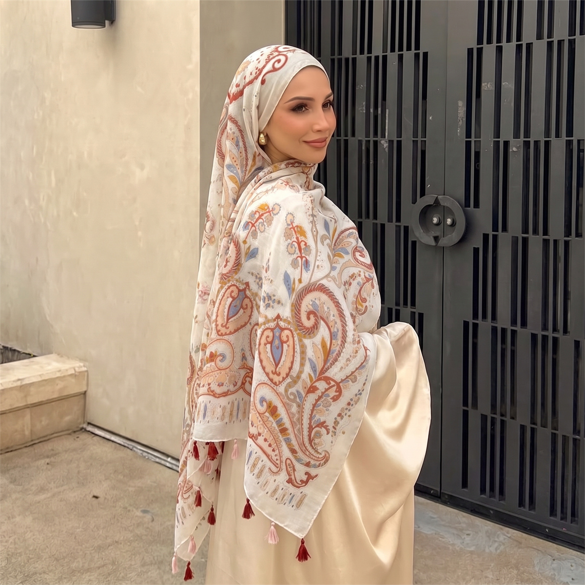 Винтажный хиджаб-шарф с принто – обзор и цена Vintage Fashion Hijab