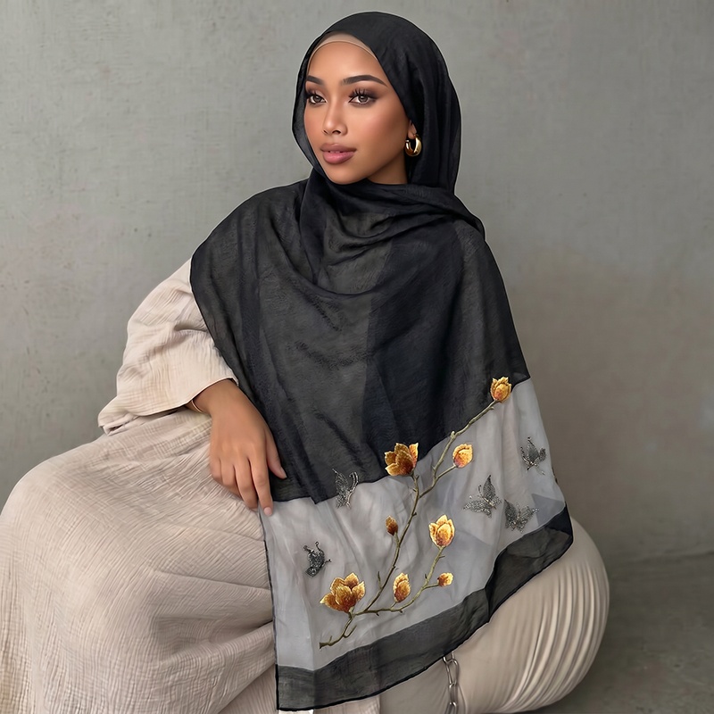 Шелковый платок-хиджаб с принт – обзор и цена Vintage Fashion Hijab
